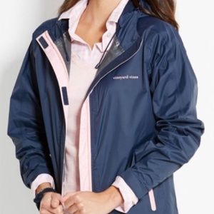 Vineyard Vines Navy and Pink Women's Jacket